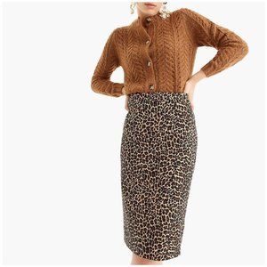 J Crew No 2 Pencil Skirt Leopard Print Sz 10